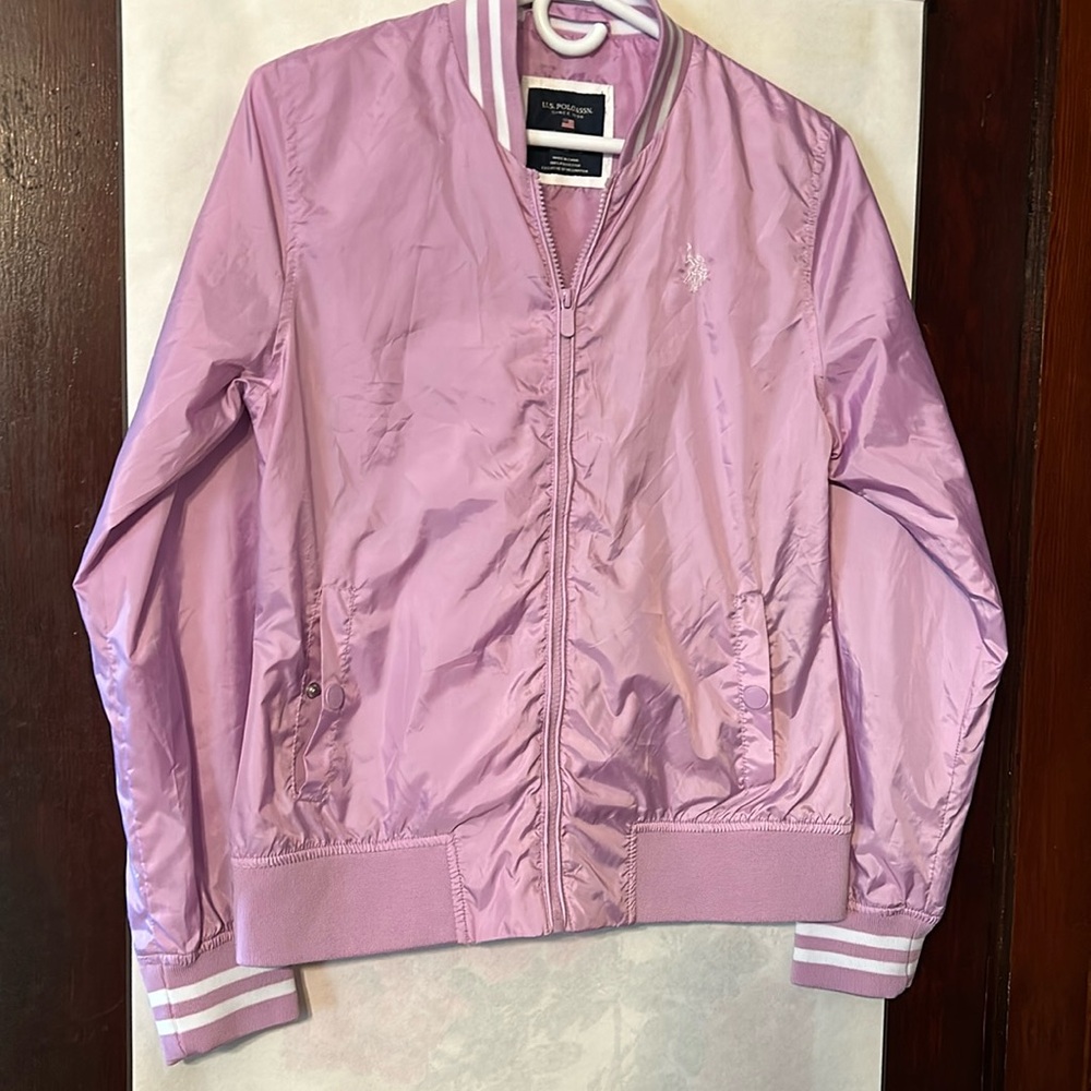 US Polo Assn ladies fully lined 100% solid Bomber polyester jacket, Sz M